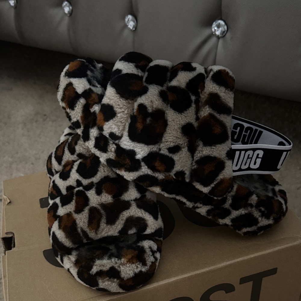 UGG Cheetah Fluffy Slippers